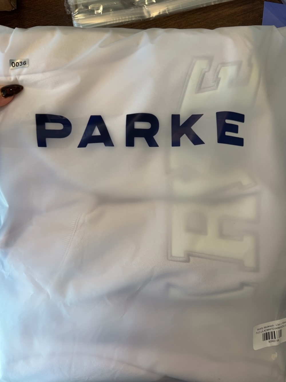 PARKE Varsity Mockneck Sweatshirt Lilac White Oversized L/XL Viral SOLD OUT